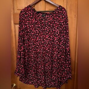 Torrid Heart Print Blouse Size 3